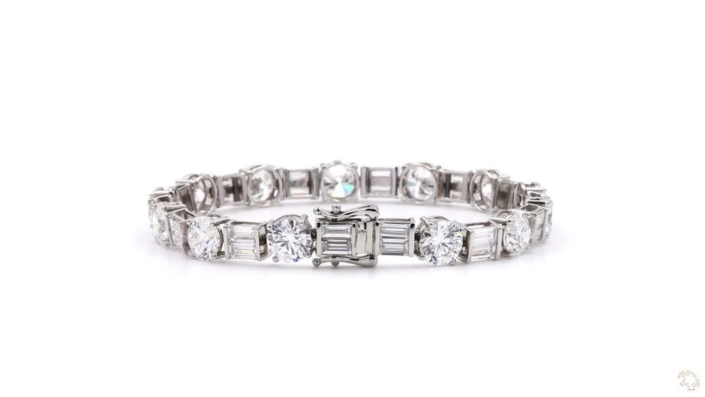 Bracelet Platinum - 21.36ct. tw. Diamond (Lab-grown) - Each Round Above 1 Ct