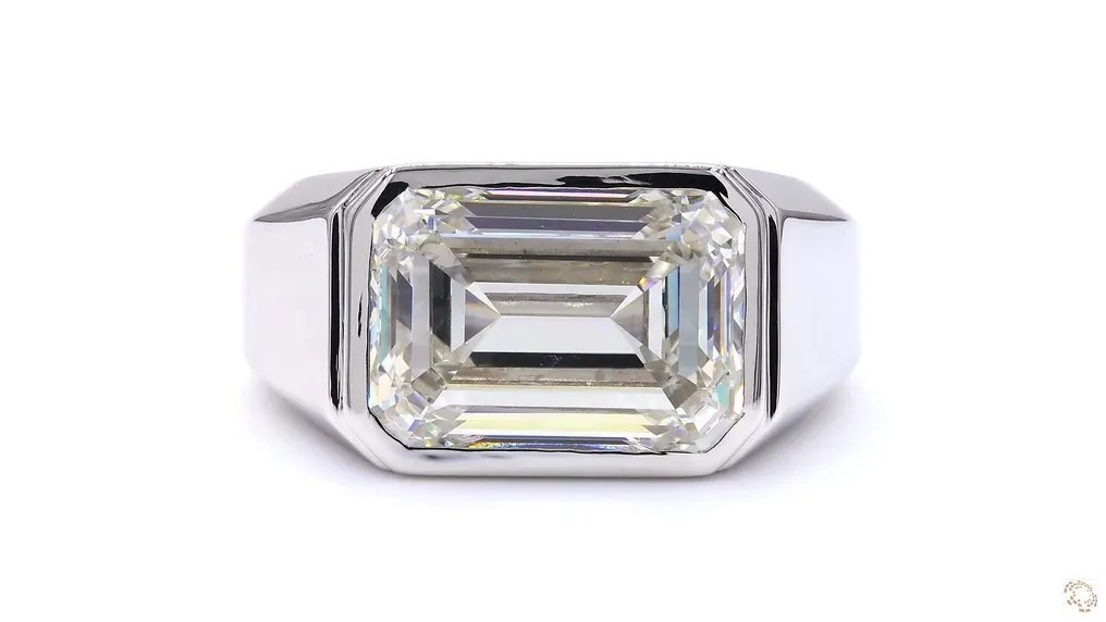 Ring - 18 kt. White gold - 10.10ct. tw. Diamond (Lab-grown) - MEN'S Jewellery/ RING