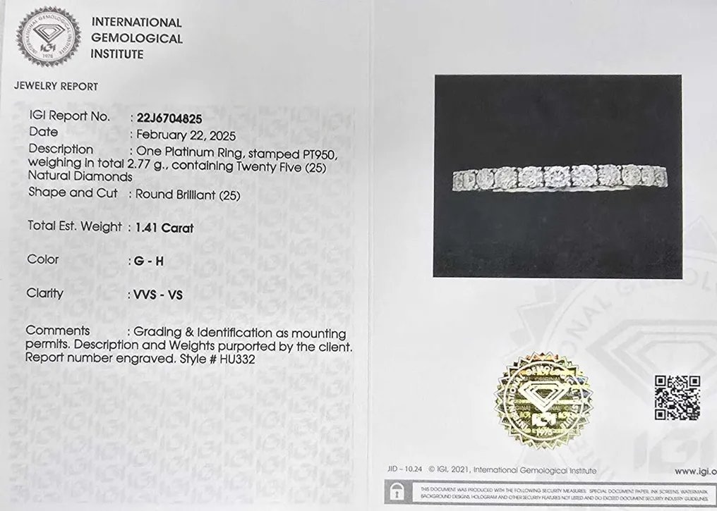 Ring Platinum - 1.41ct. tw. Diamond (Natural)