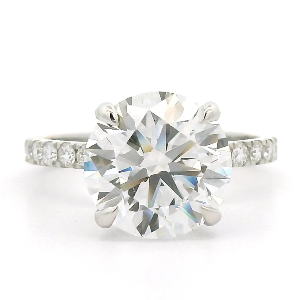 Ring - 18 kt. White gold - 4.16ct. tw. Diamond (Lab-grown) - Diamond - D ( Colourless )