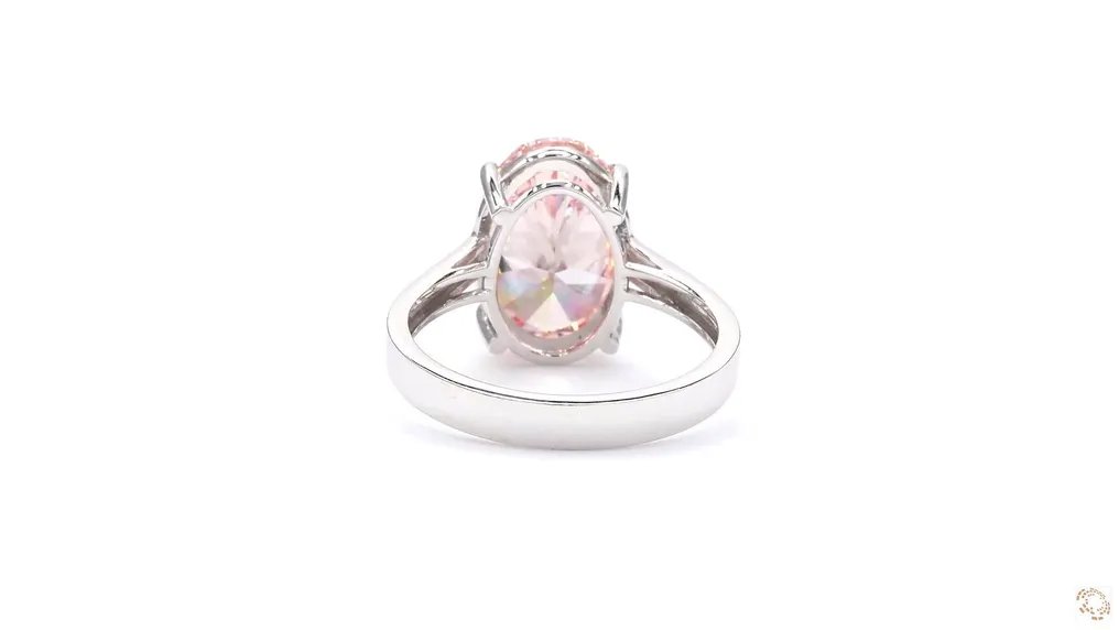 Ring - 18 kt. White gold - 5.02ct. tw. Pink Diamond (Fancy coloured lab-grown diamond) - Engagement Ring