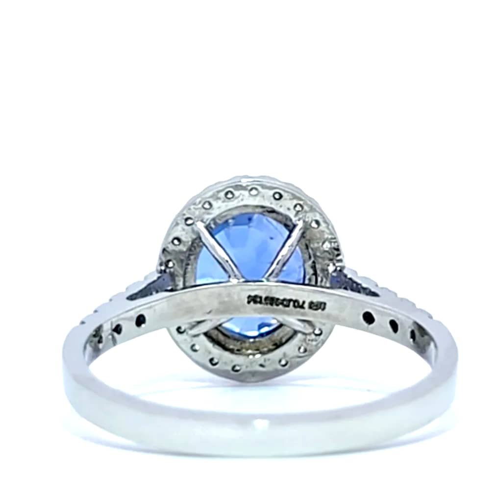 Ring Platinum - 3.55ct. tw. Sapphire - Diamond - Sri Lanka No Heat