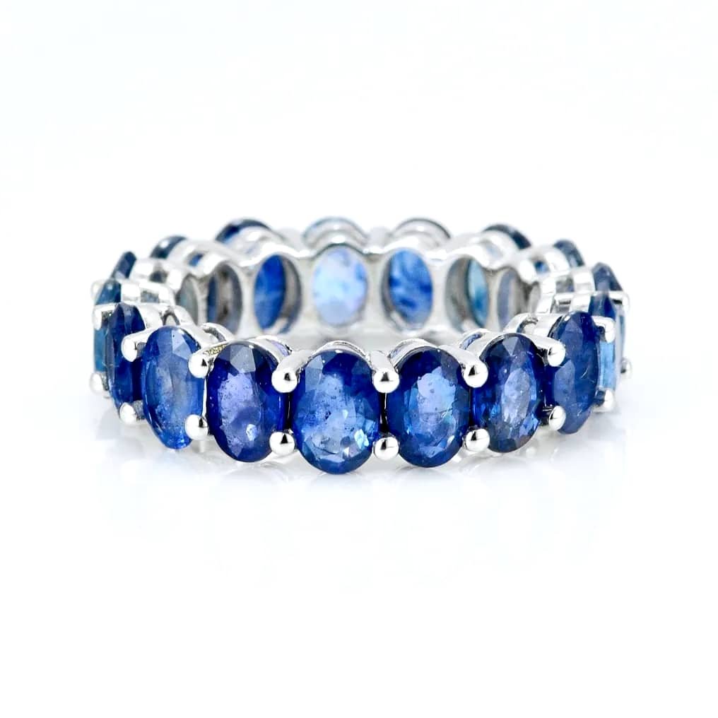 Ring Platinum - 11.03ct. tw. Sapphire - IGI - Deep Blue Sapphires