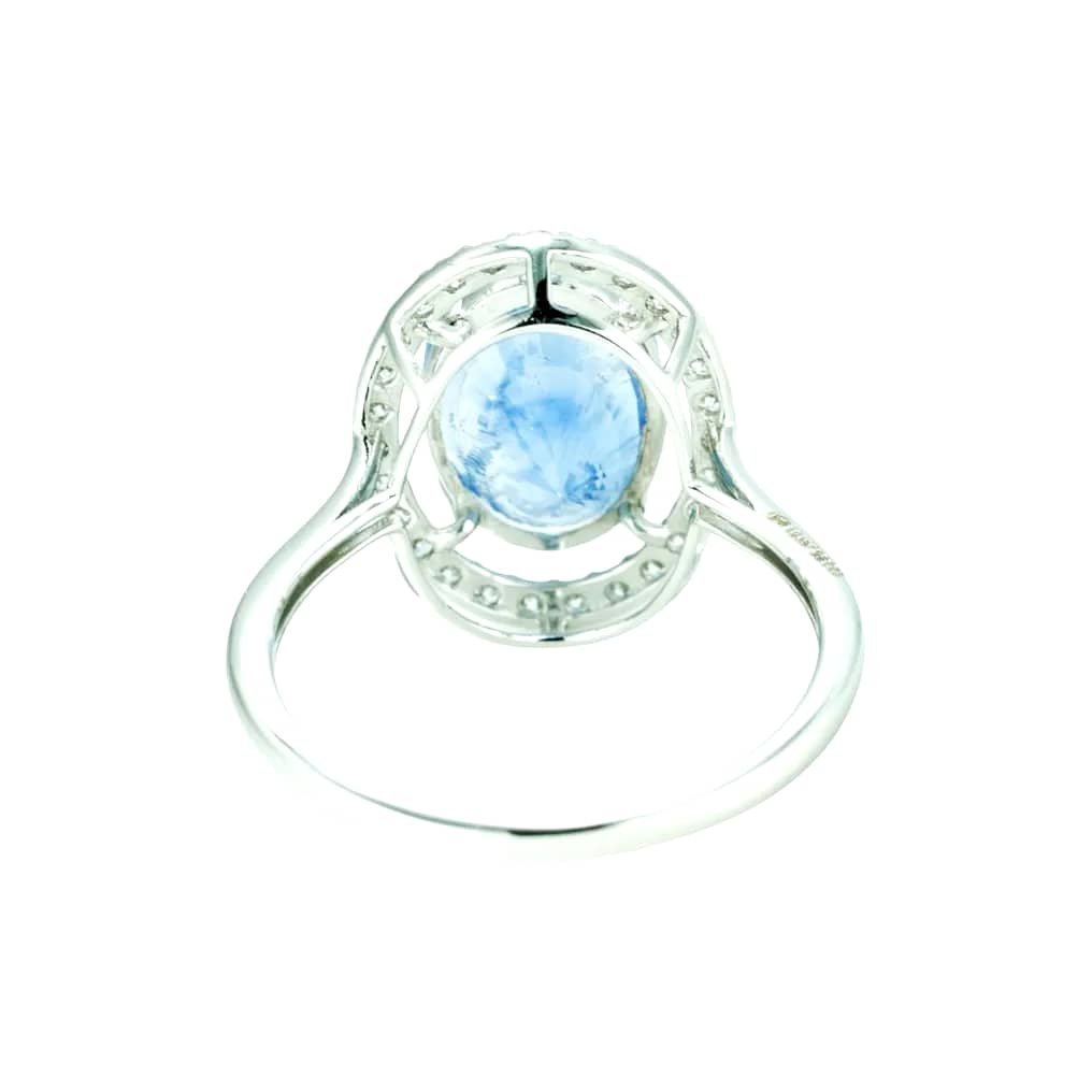 Ring Platinum - 5.84ct. tw. Sapphire - Diamond - IGI - Sri Lanka Sapphire