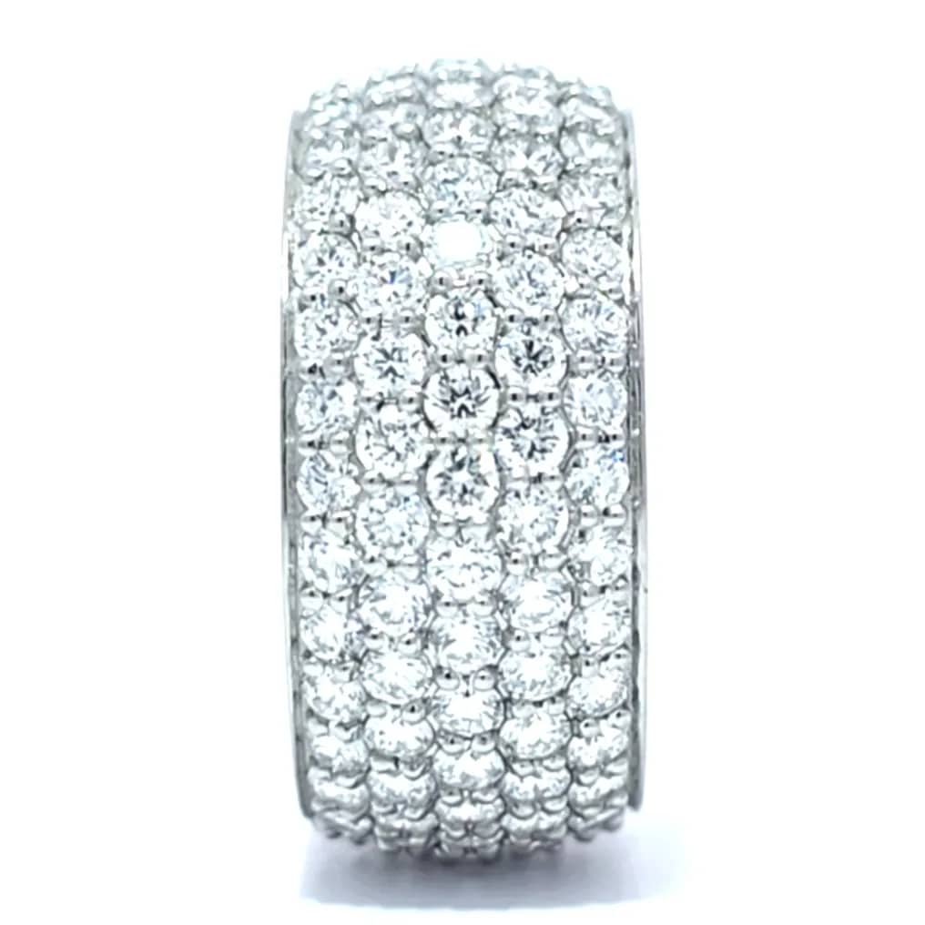 Ring Platinum - 4.65ct. tw. Diamond (Natural) - VVS-Pavé Set-Wedding Ring