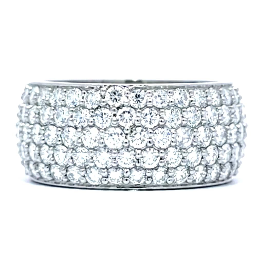 Ring Platinum - 4.65ct. tw. Diamond (Natural) - VVS-Pavé Set-Wedding Ring