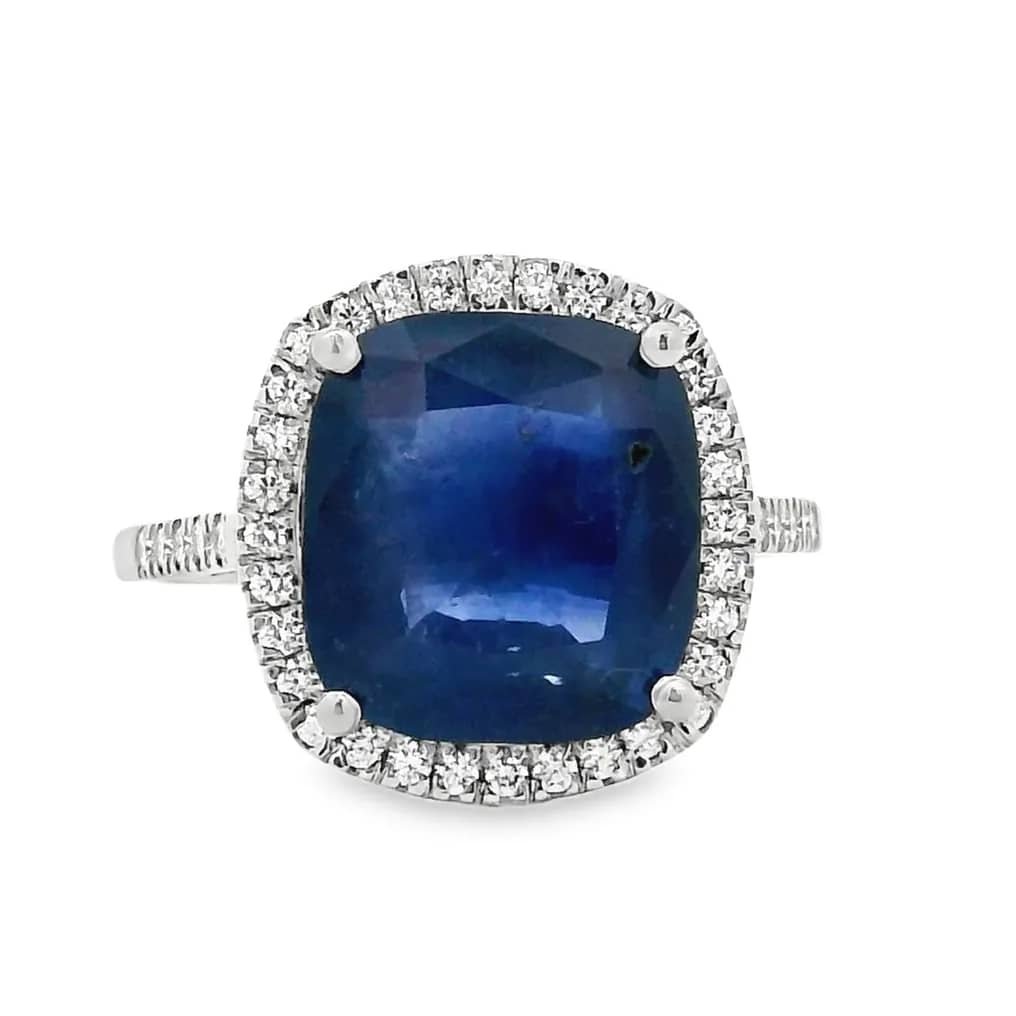 Ring Platinum - 5.03ct. tw. Sapphire - Diamond