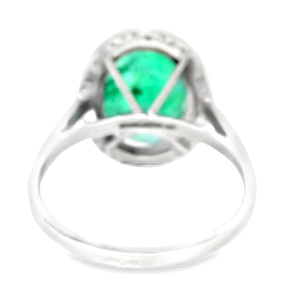 Ring Platinum - 4.49ct. tw. Emerald - Diamond - Exclusive Emerald Ring