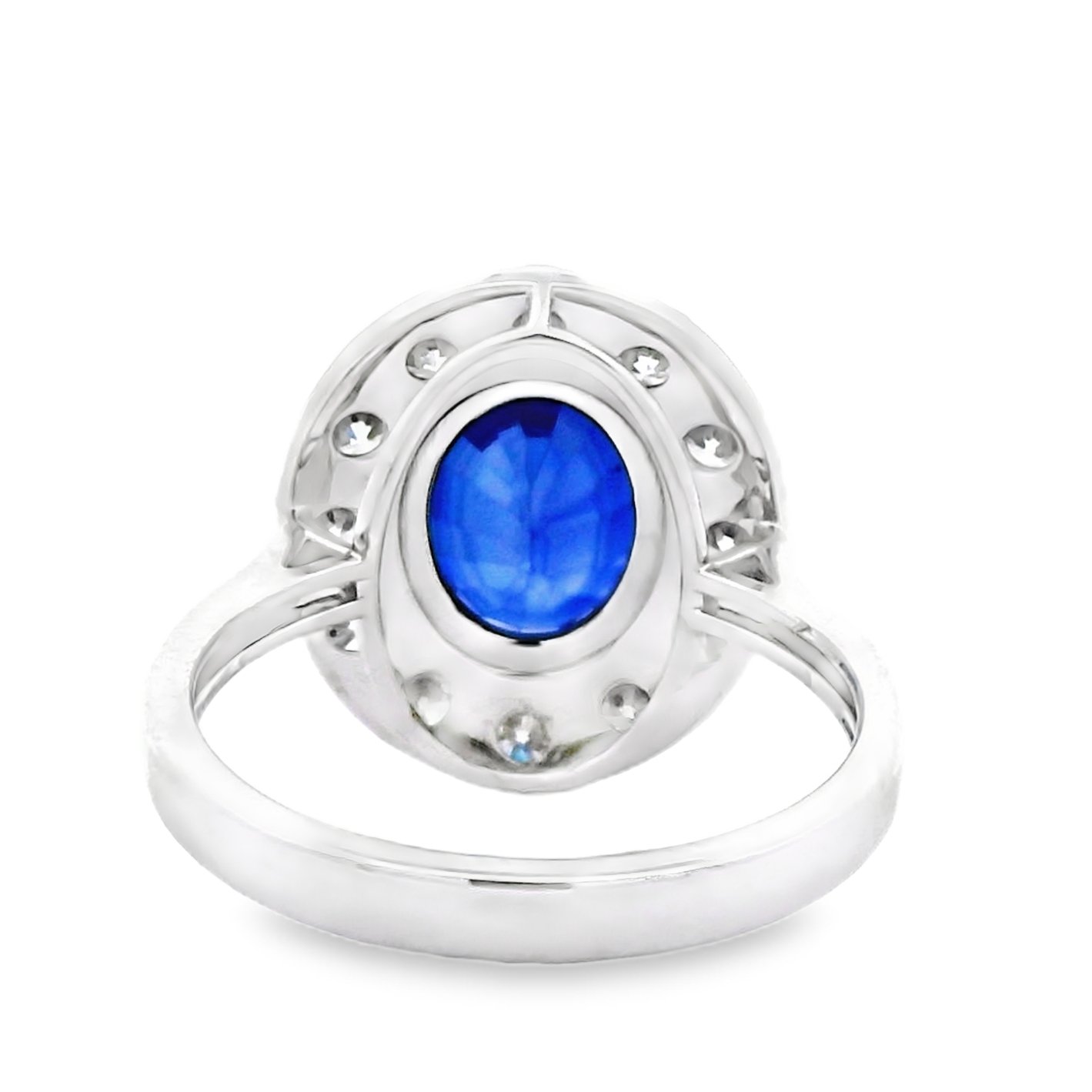 14k white gold 8.25 ct tw. lab-grown Sapphire-Diamond Ring