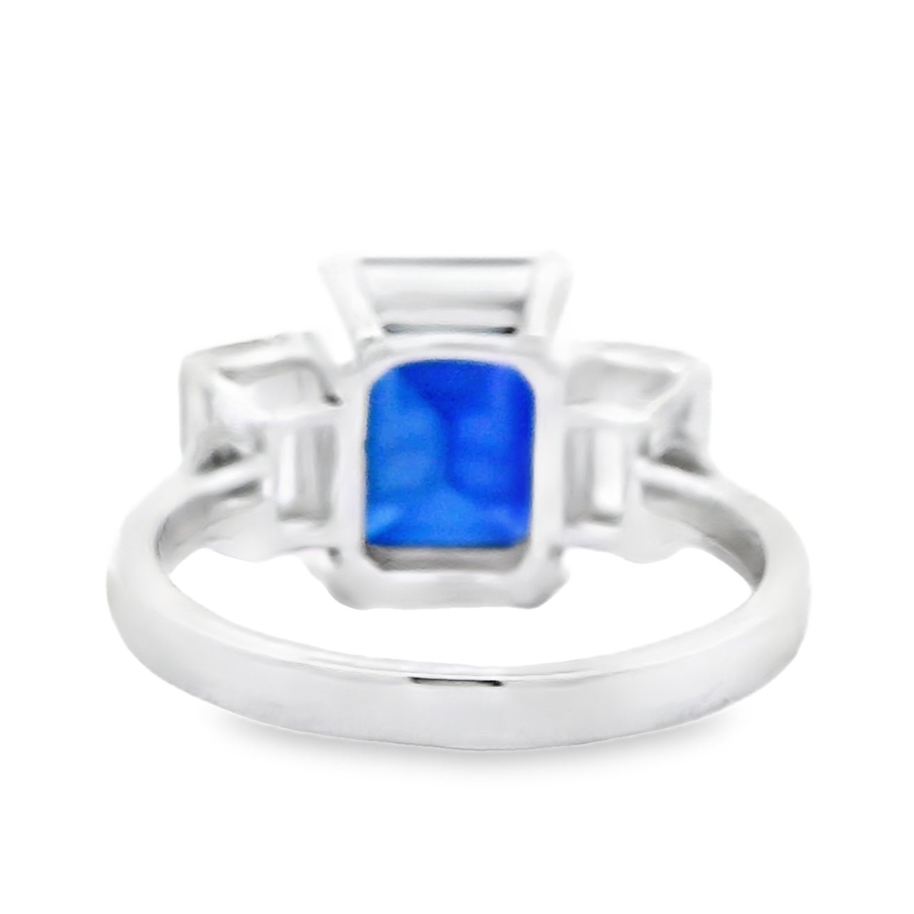14k white gold 9.92 ct tw. lab-grown Sapphire-Diamond Ring