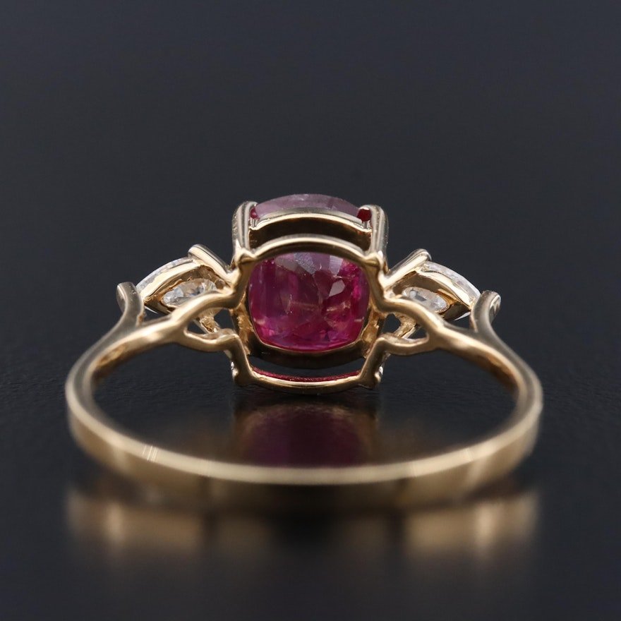 18K 2.24 CT Unheated Burmese Ruby and Diamond Ring with GIA Report
