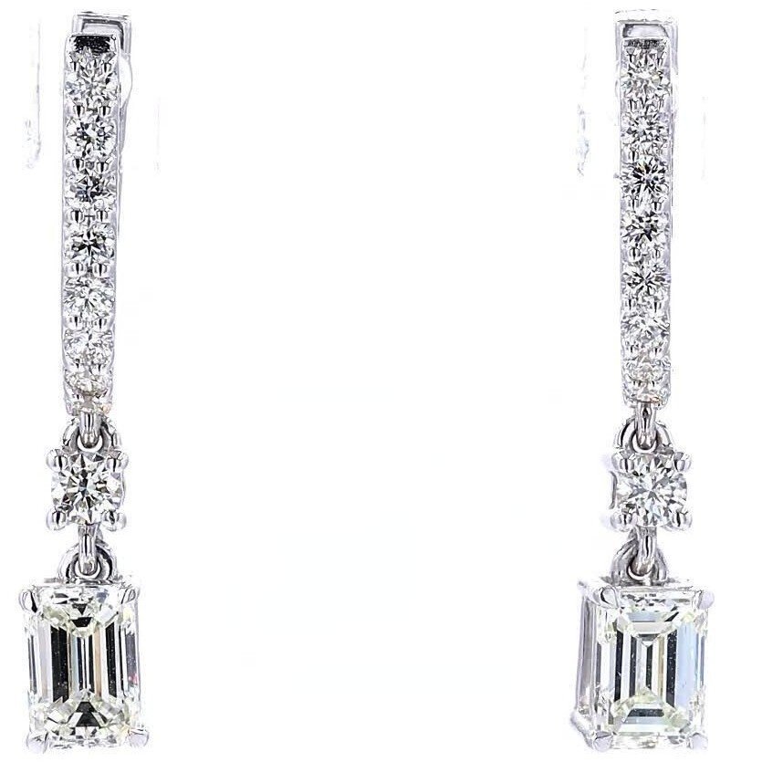 Earrings - 14 kt. White gold - 0.93ct. tw. Diamond (Natural) - Diamond - Exclusive Diamond earring