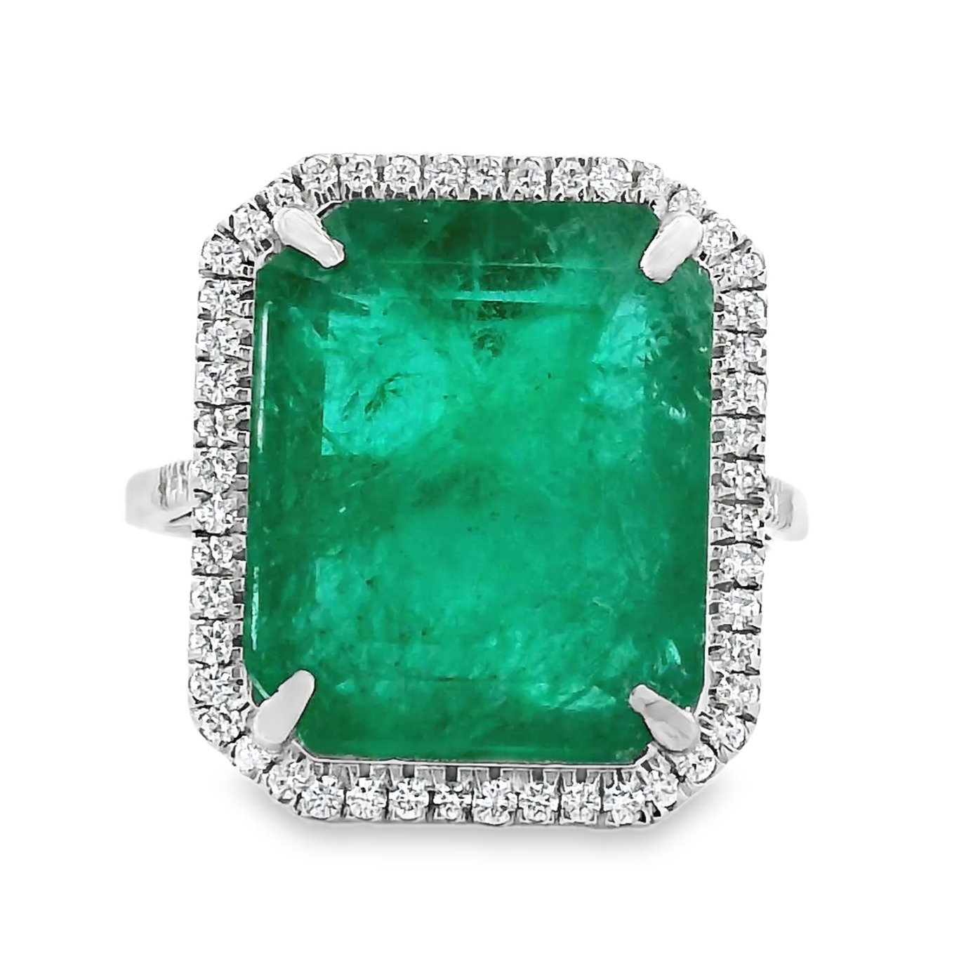 Ring Platinum - 10.61ct. tw. Emerald - Diamond