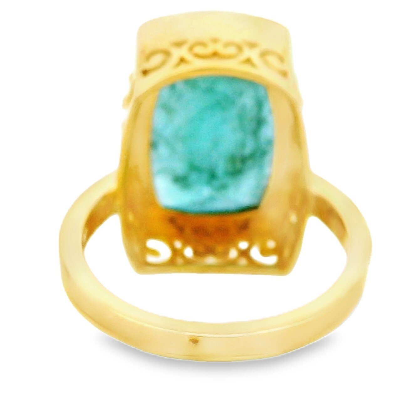 Ring - 14 kt. Yellow gold - 9.82ct. tw. Emerald - Emerald Indian Solitoire
