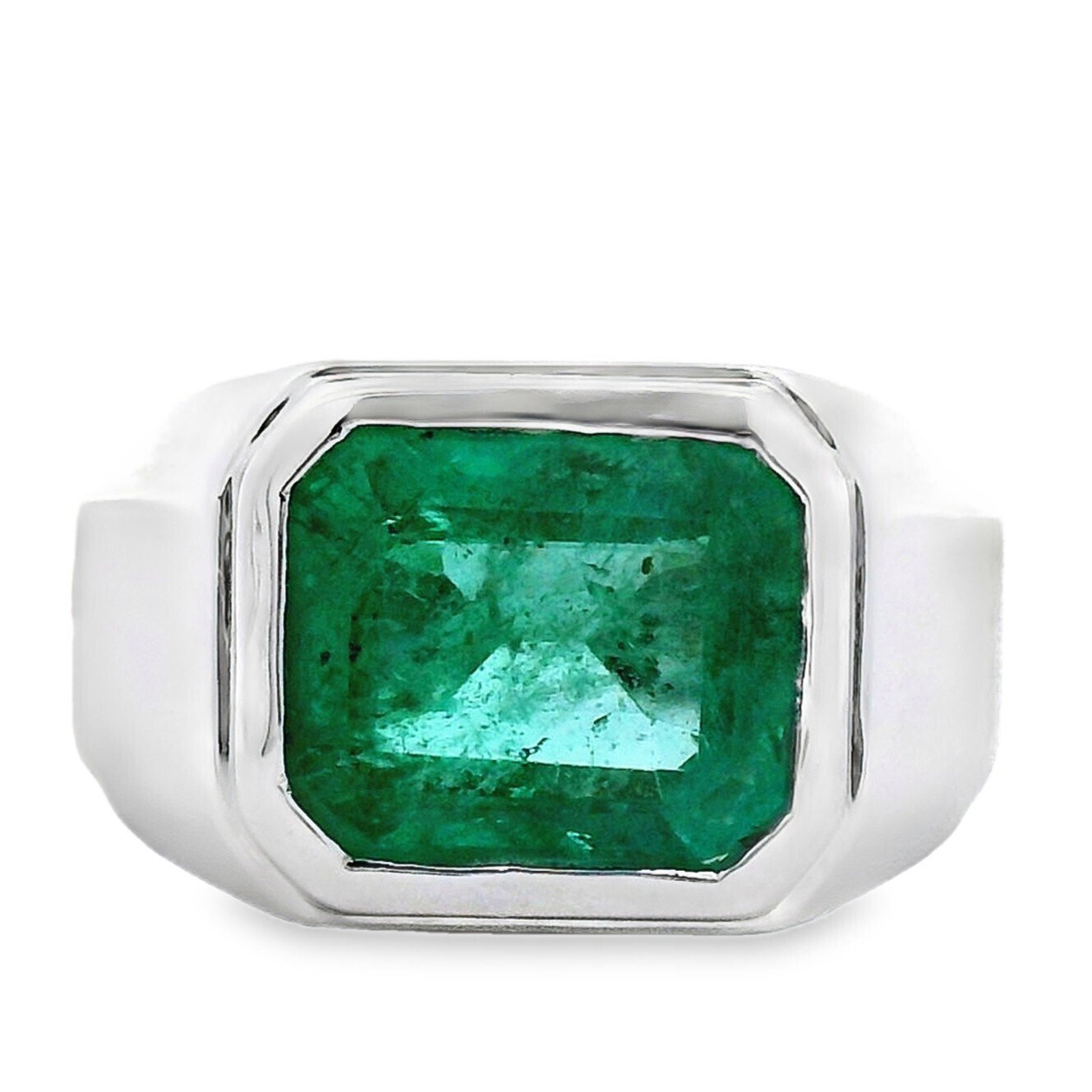 Ring - 14 kt. White gold - 3.71ct. tw. Emerald - Execlusive Emerald Ring