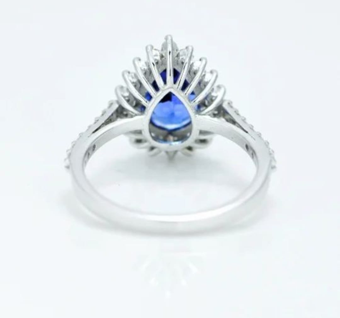 14k White Gold 2.70 Carat Tanzanite Diamond Ring- Shari Hari Gems & Jewels