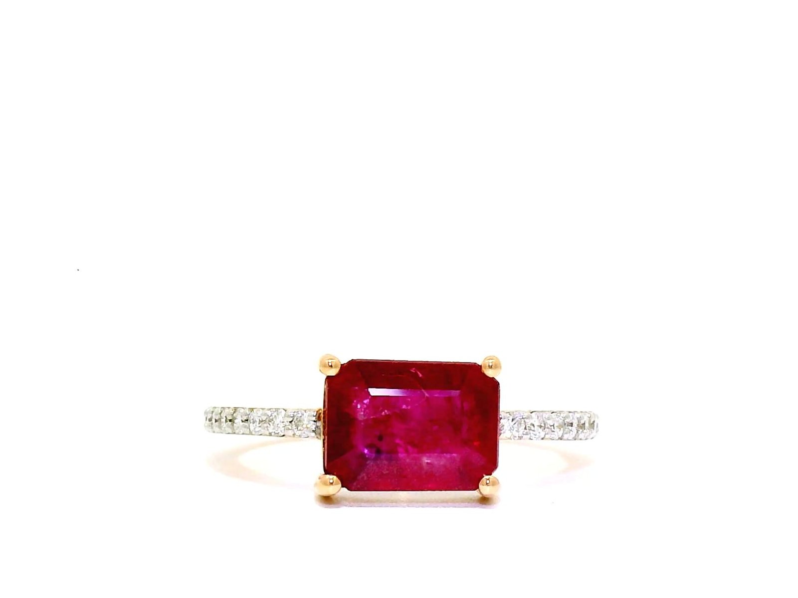 Certified Natural ruby 1.88 ct diamond 14k rose gold ring