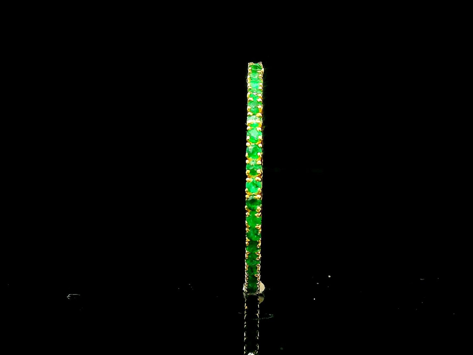 Certified Natural emerald 0.51 ct 14k yellow gold eternity band